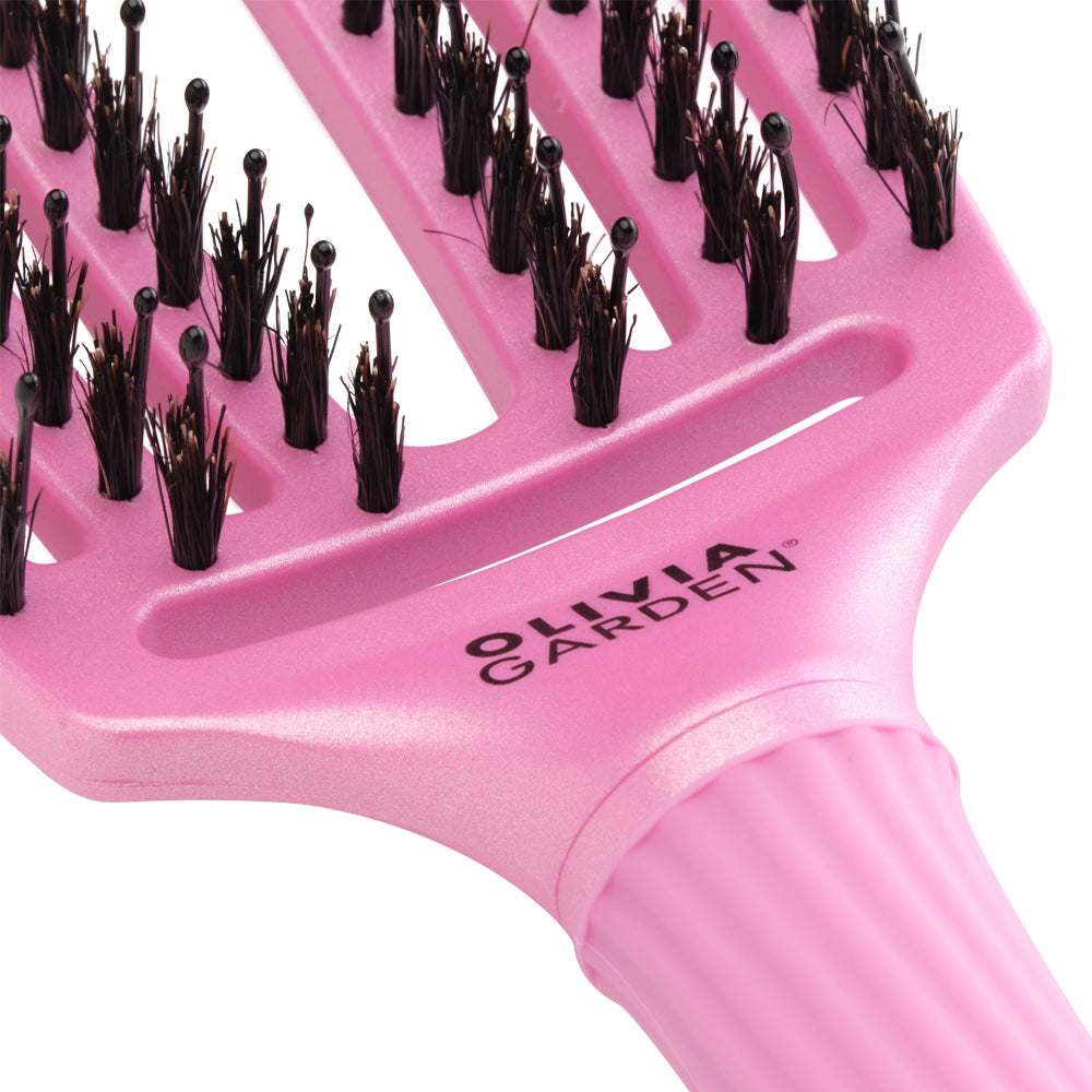 Olivia Garden Finger Brush Medium Combo Roz Celest - Perie de Par Paddle Descurcare - Beauty Lounge