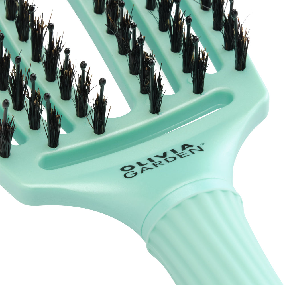 Olivia Garden Finger Brush Medium Combo Verde Arctic - Perie de Par Paddle Descurcare - Beauty Lounge