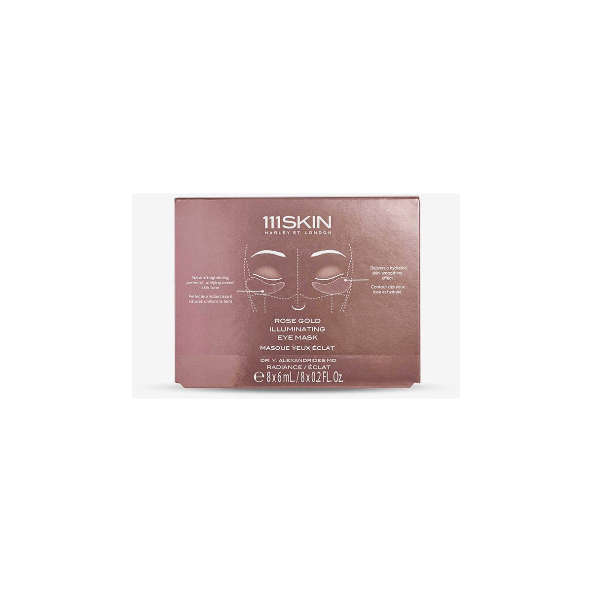 111SKIN Rose Gold Illuminating Eye Mask Box - Masti pentru Ochi 8 x 6ml
