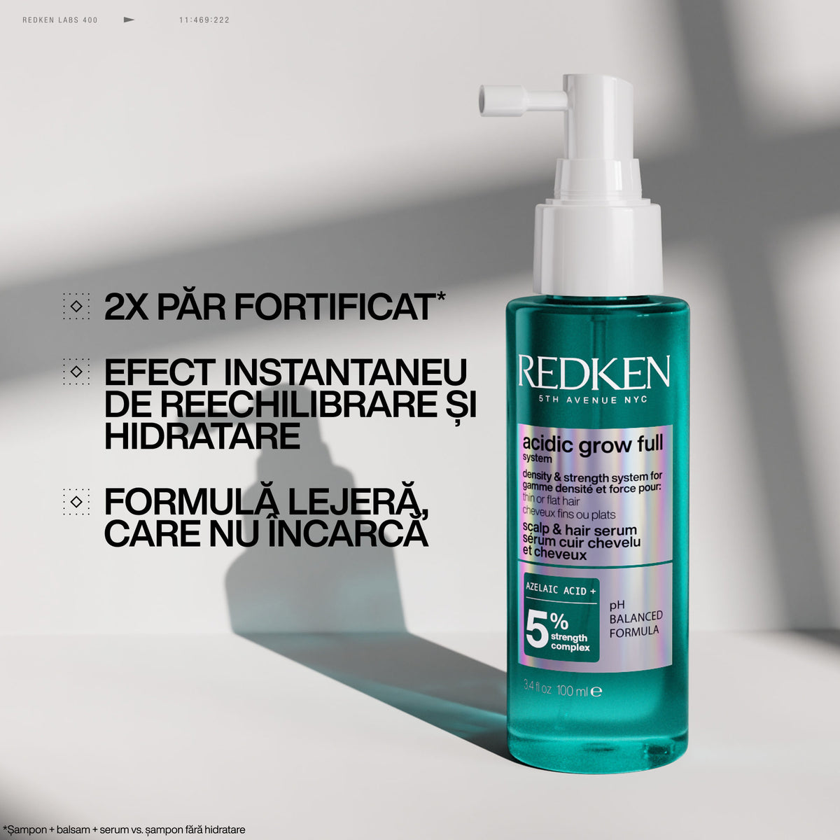 Redken Acidic Grow Full System Set - Sampon 300ml + Balsam 300ml + Serum 100ml