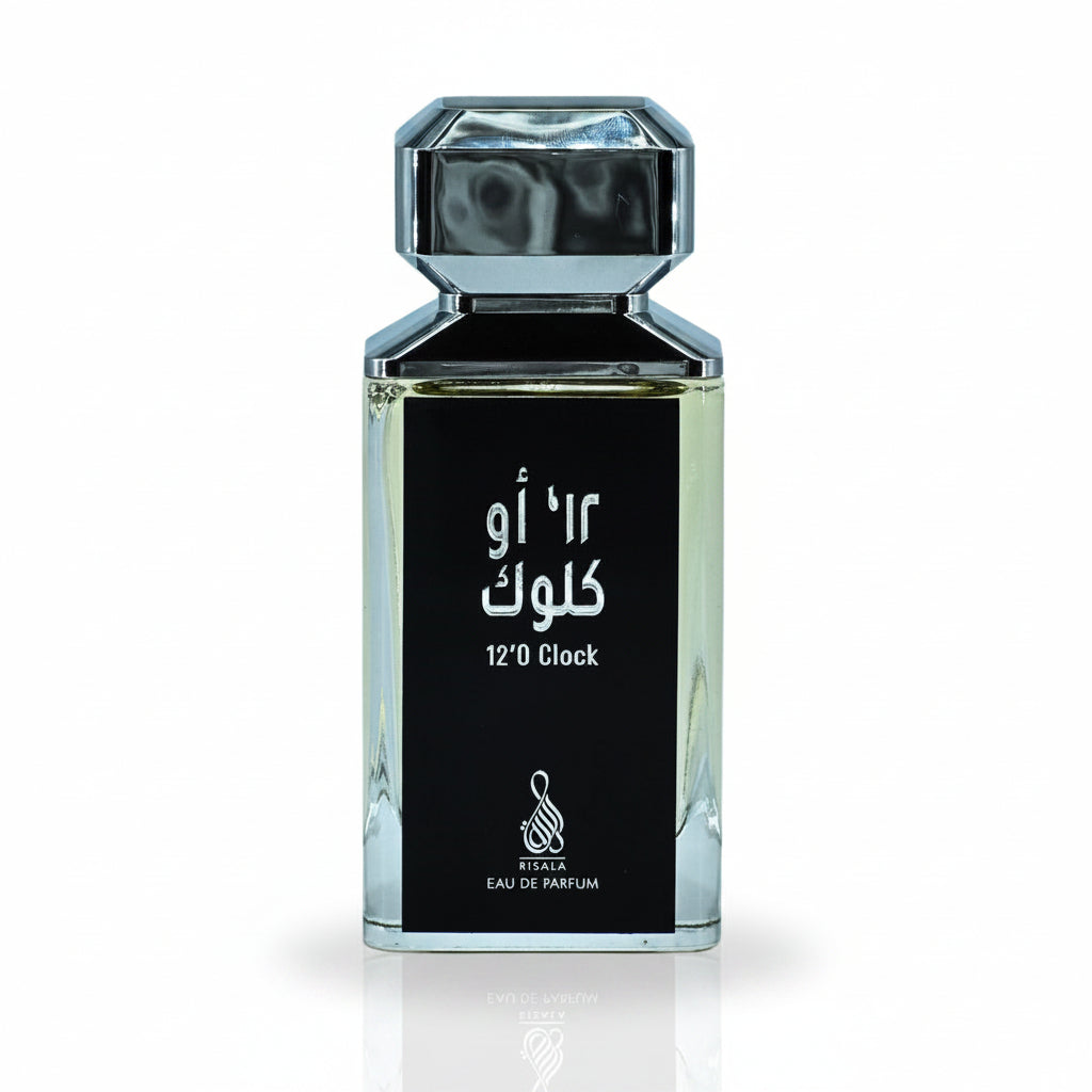 Risala 12'O Clock este un parfum unisex sofisticat, care imbina note elegante si intense, creand o experienta olfactiva memorabila.