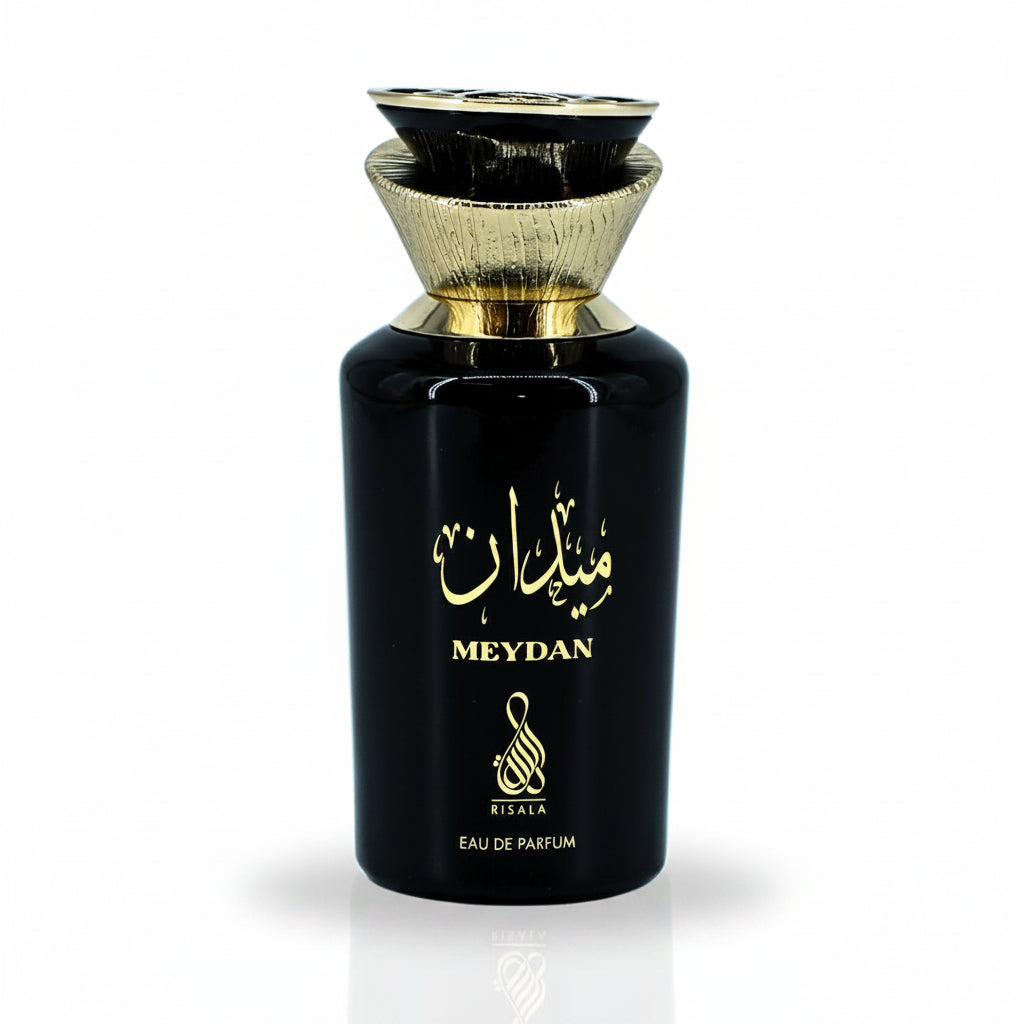 Risala Meydan este un parfum masculin, care emana putere si eleganta prin notele sale lemnoase si condimentate.