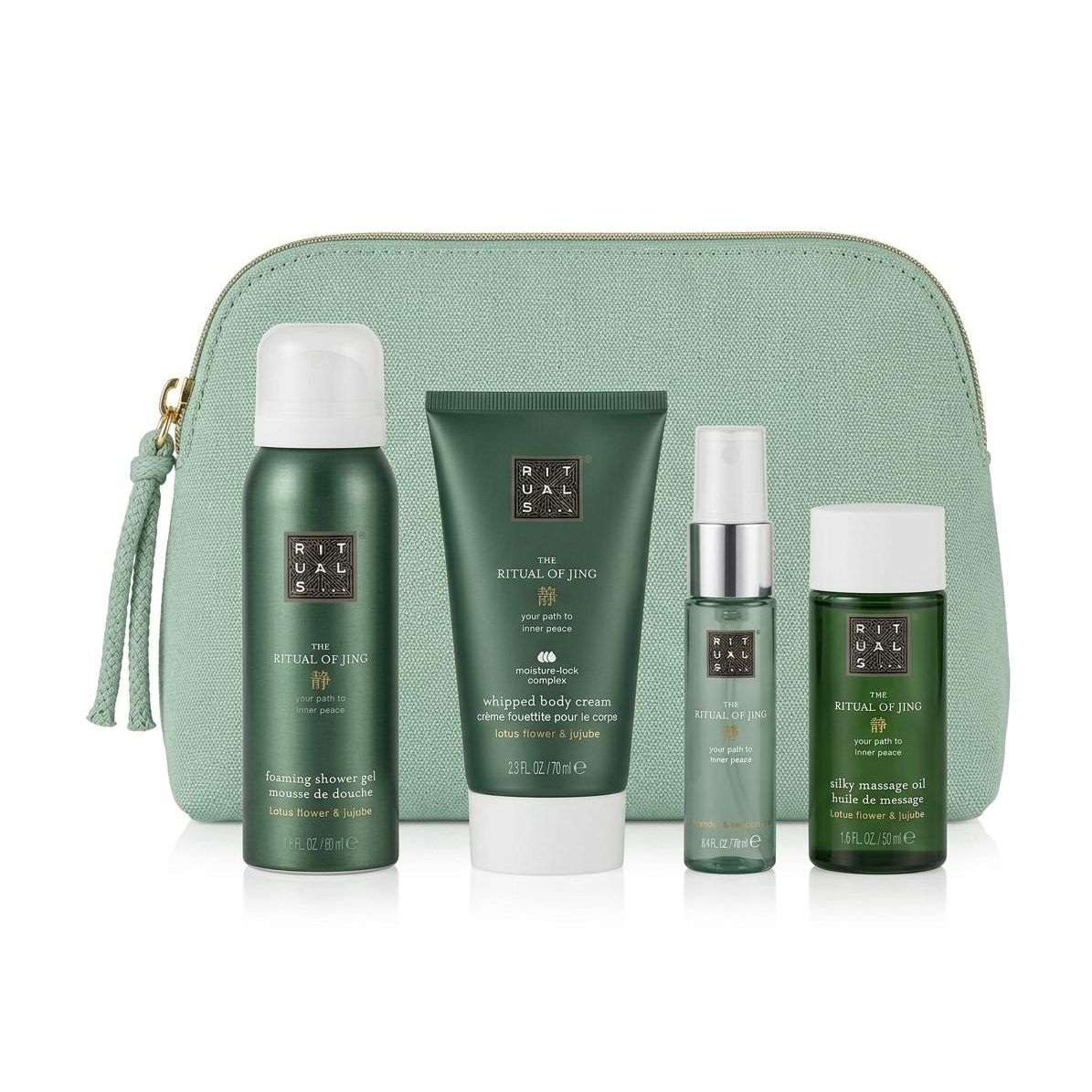 Rituals The Ritual of Jing Gift - Set Calatorie Gel Dus + Crema + Ulei + Parfum Corp + Gentuta