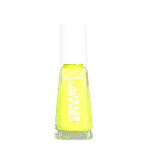 Layla Cosmetics Nail Polish Ceramic Effect N.106 Yellow Fluo - Lac de Unghii Clasic