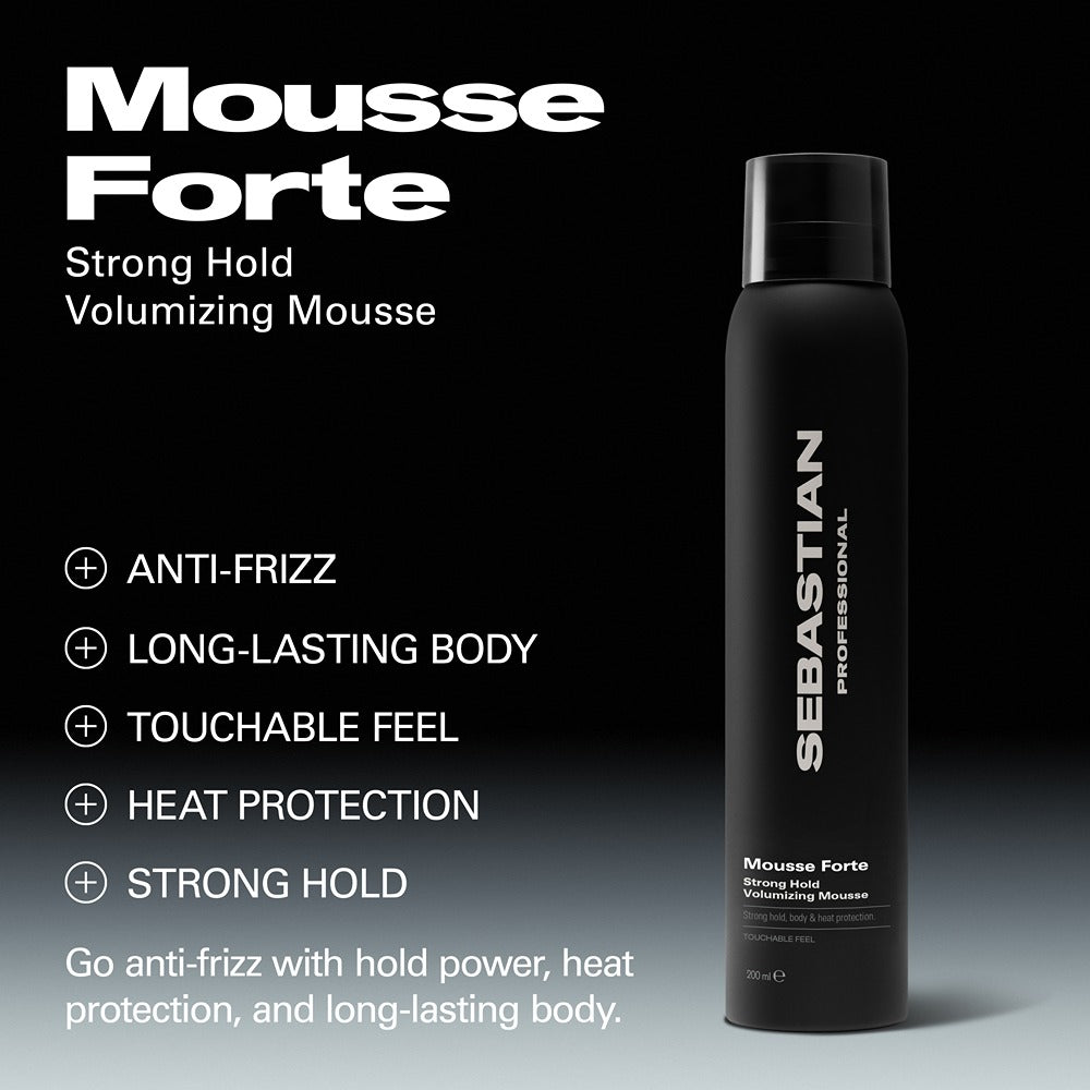 Sebastian Mousse Forte Strong Hold Volumizing Mousse 200ml - Spuma Pentru Volum Si Fixare Puternica