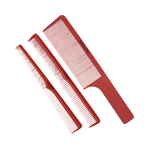 BabylissPro - Set 3 Piepteni Rosii pentru Frizerie