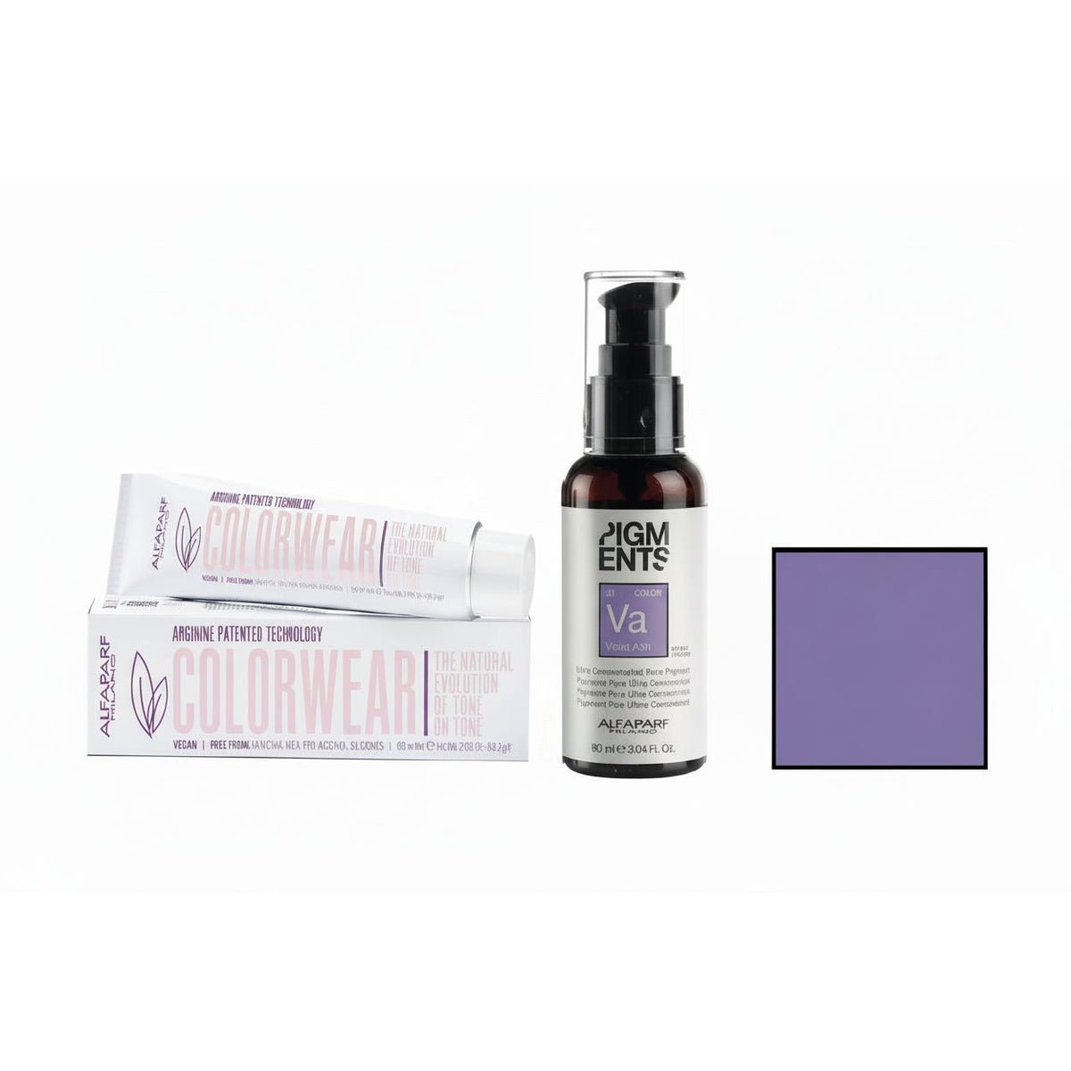 Set Alfaparf Milano Blond Cenusiu Rece - Pigment Ash Violet 90ml + Vopsea nr. 10.1