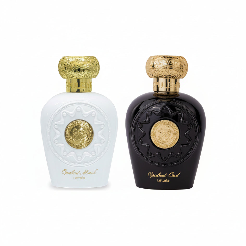 Set Lattafa Opulent Black & White Oud 100ml + Musk 100ml - Apa de Parfum Unisex