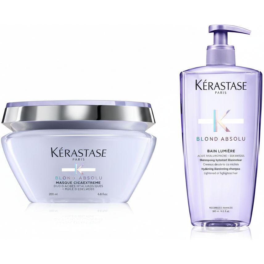 Set Kerastase Blond Absolu Sampon 500ml si Masca 200ml - Beauty Lounge
