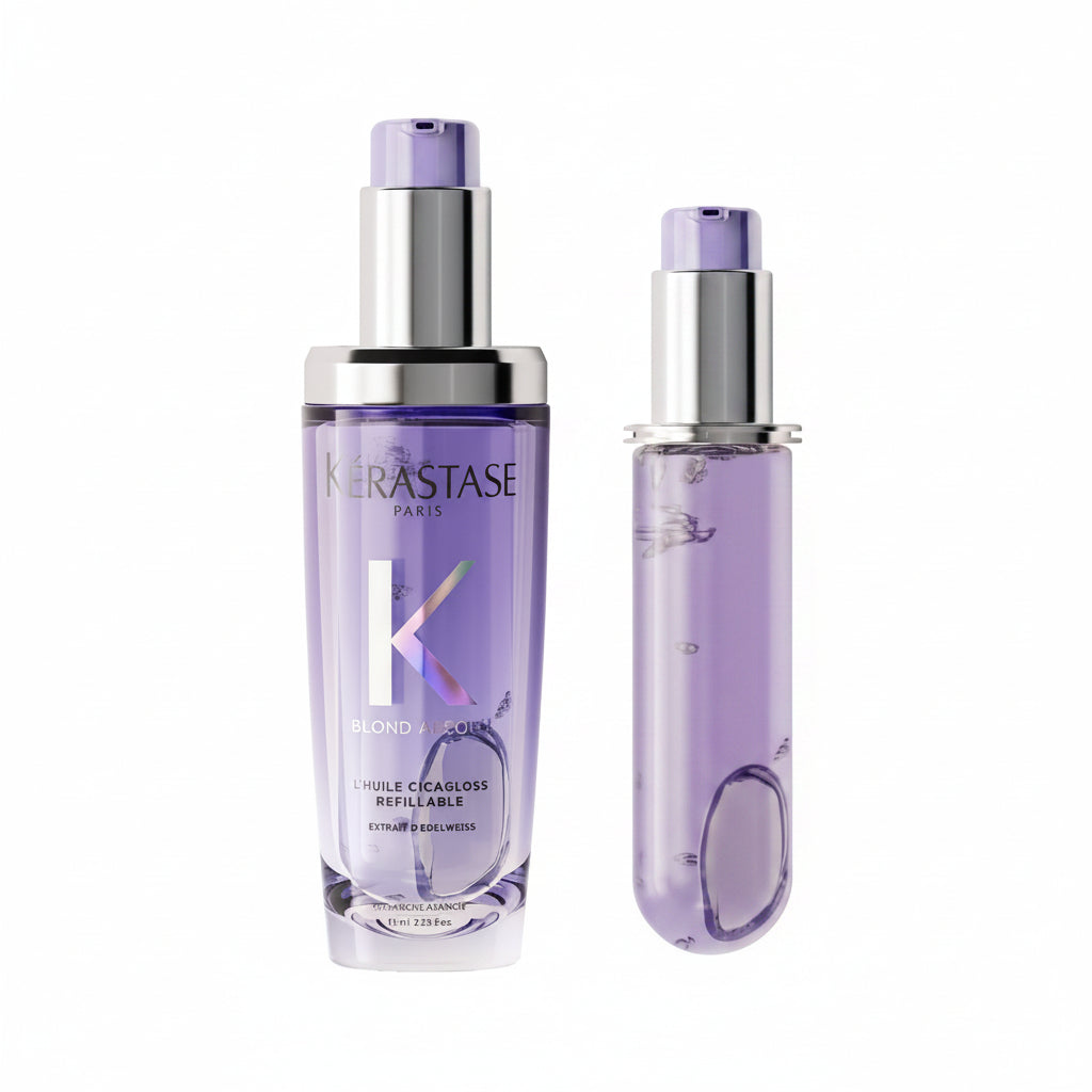 Set Kerastase Blond Absolu L'Huile Cicagloss - Ulei de Par Reincarcabil 75ml si Rezerva 75ml - Beauty Lounge