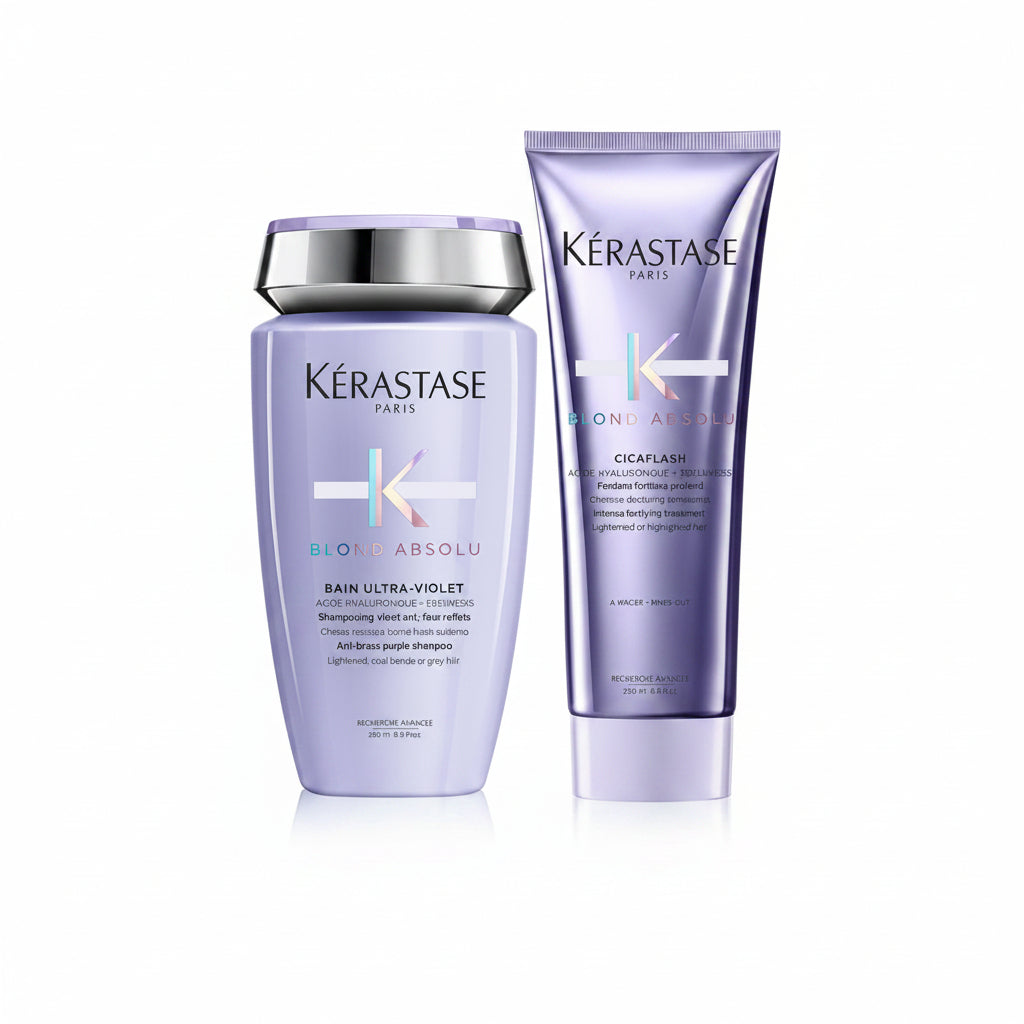 Set Kerastase Blond Absolu - Sampon Bain Ultra-Violet 250ml si Balsam 250ml - Beauty Lounge