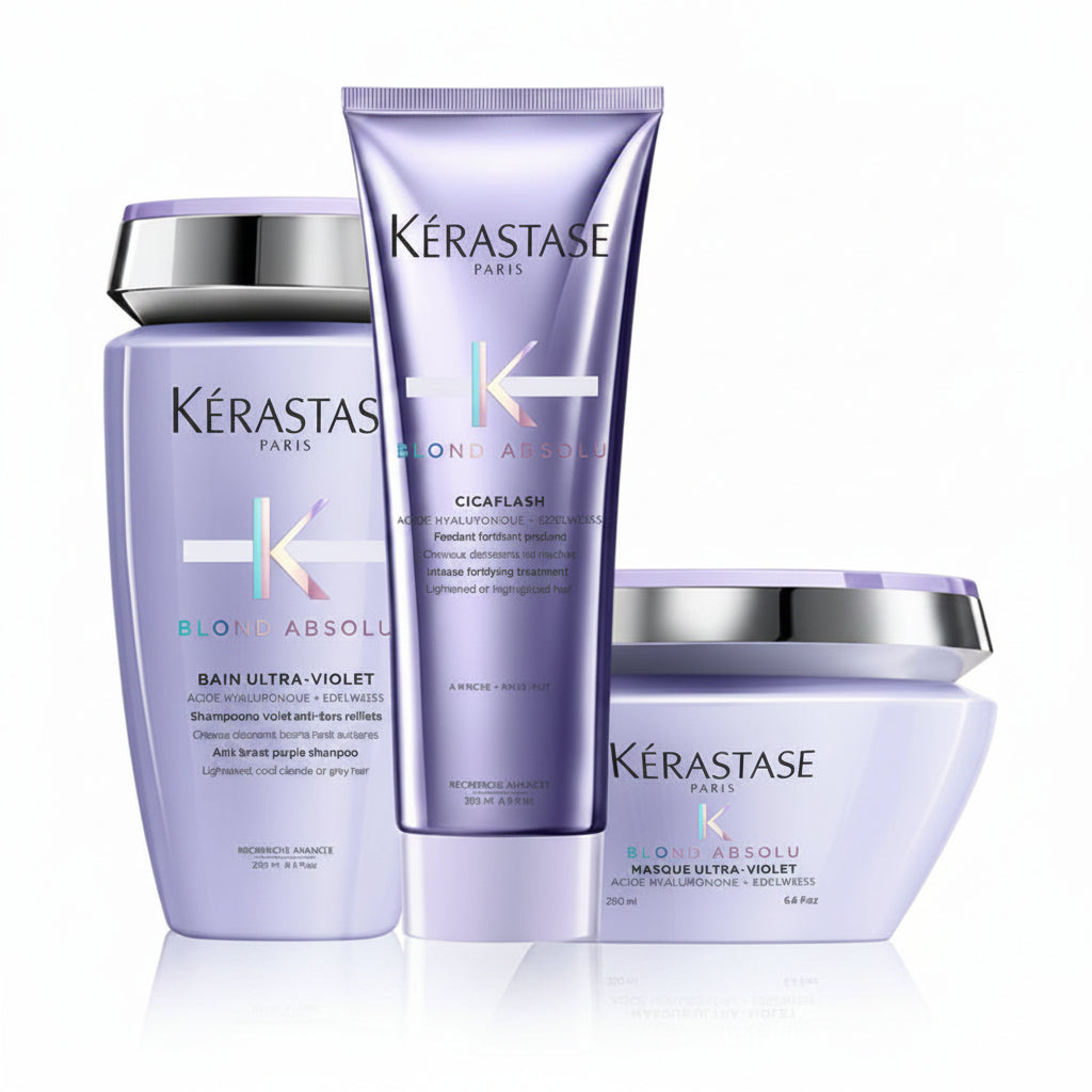Set Kerastase Blond Absolu - Sampon Ultra-Violet 250ml Balsam 250ml si Masca 200ml - Beauty Lounge