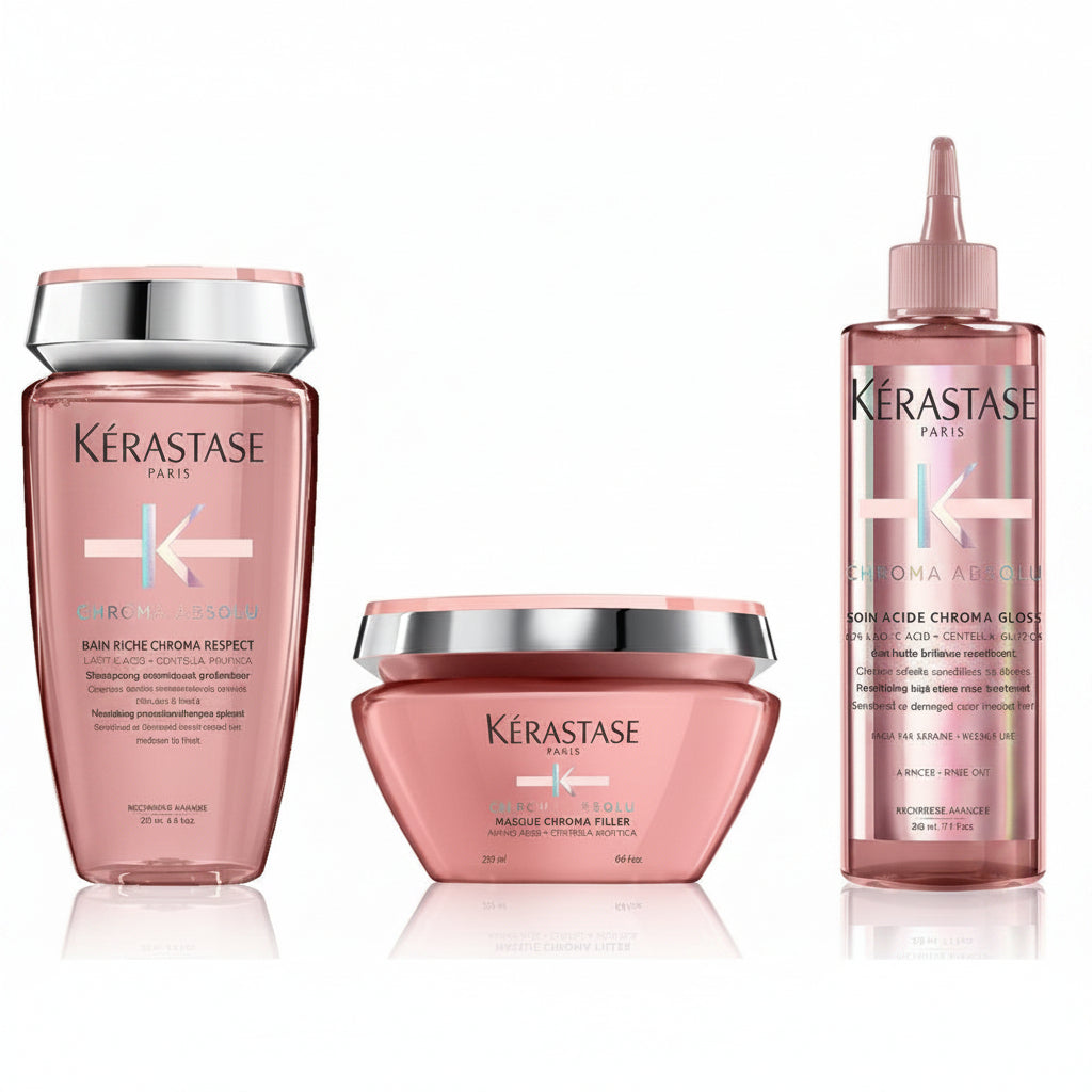 Set Kerastase Chroma Absolu – Sampon 250ml + Masca 200ml + Tratament 210ml - Beauty Lounge