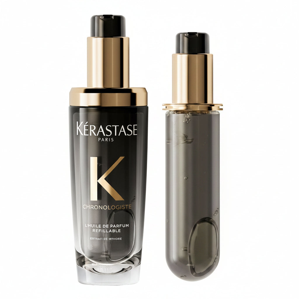 Set Kerastase Chronologiste Huile de Parfum - Ulei de Par Reincarcabil 75ml si Rezerva 75ml - Beauty Lounge