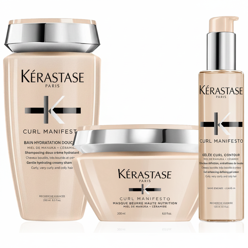 【Kérastase】 Curl Manifesto 250ml セット Set Kerastase Curl Manifesto - Sampon 250ml Masca 200ml si Crema