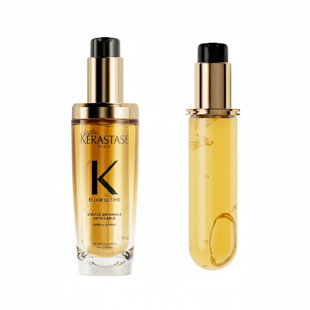 Set Kerastase Elixir Ultime Huile Originale - Ulei de Par Reincarcabil 75ml si Rezerva 75ml - Beauty Lounge