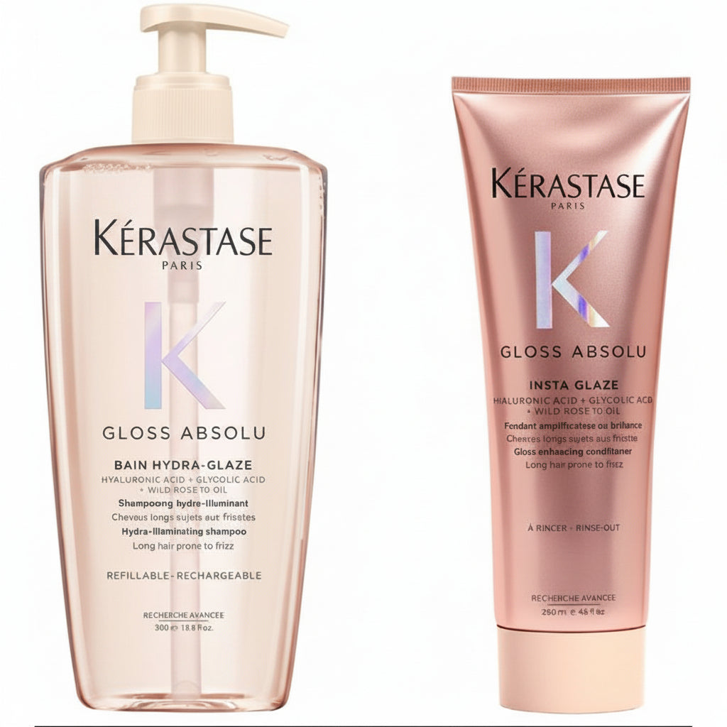Set Kerastase Gloss Absolu - Sampon 500ml + Balsam 250ml Stralucire și Hidratare - Beauty Lounge