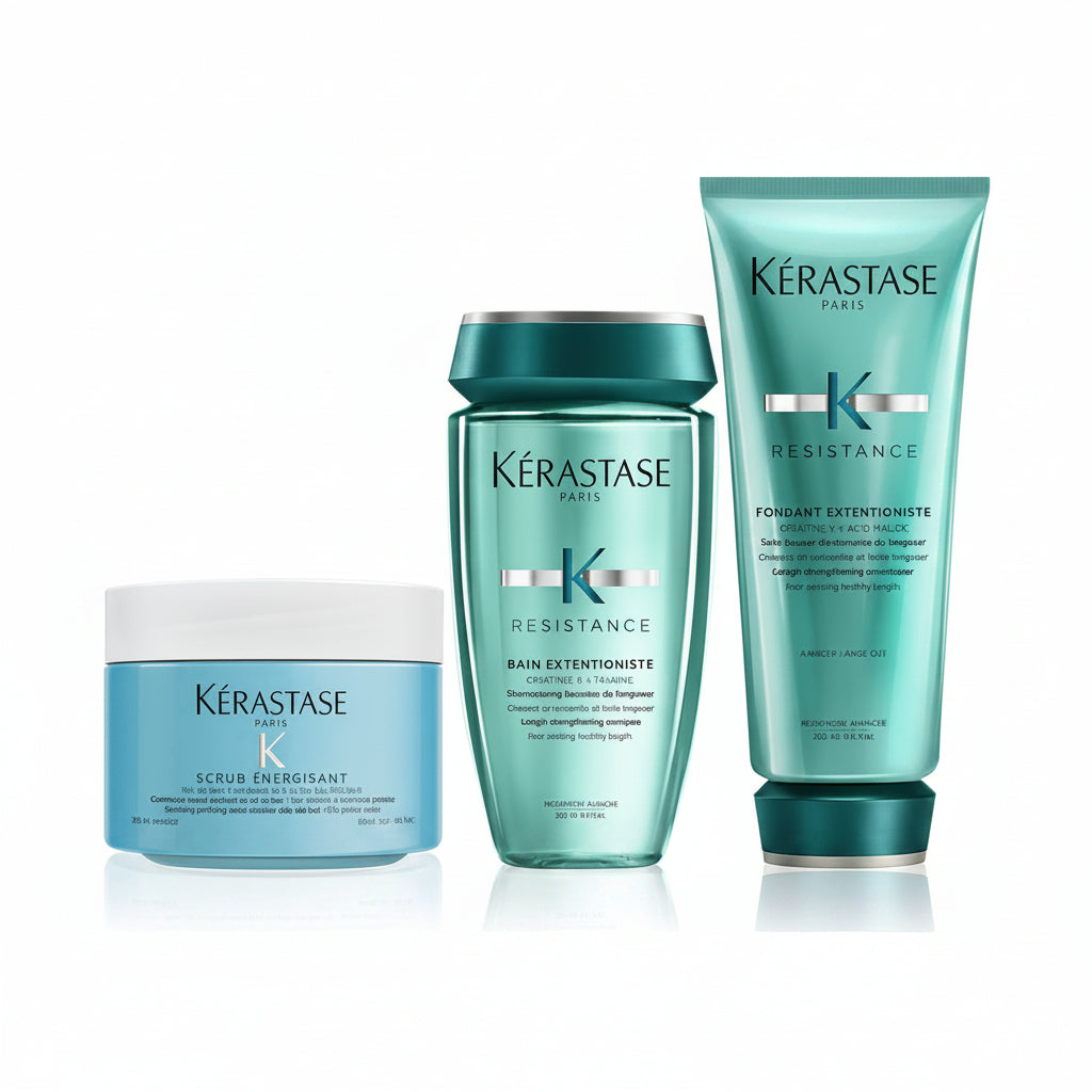 Set Kerastase Resistance - Sampon 250ml Balsam 200ml si Scrub Exfoliant 250ml - Beauty Lounge