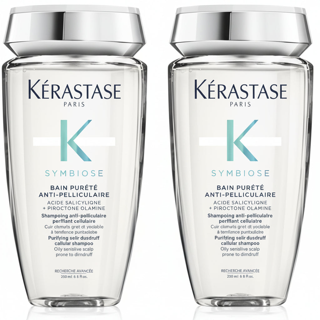 Set Kerastase Symbiose 2 x Bain Purete - Sampon Anti-Matreata Pentru Scalp Gras 250ml - Beauty Lounge