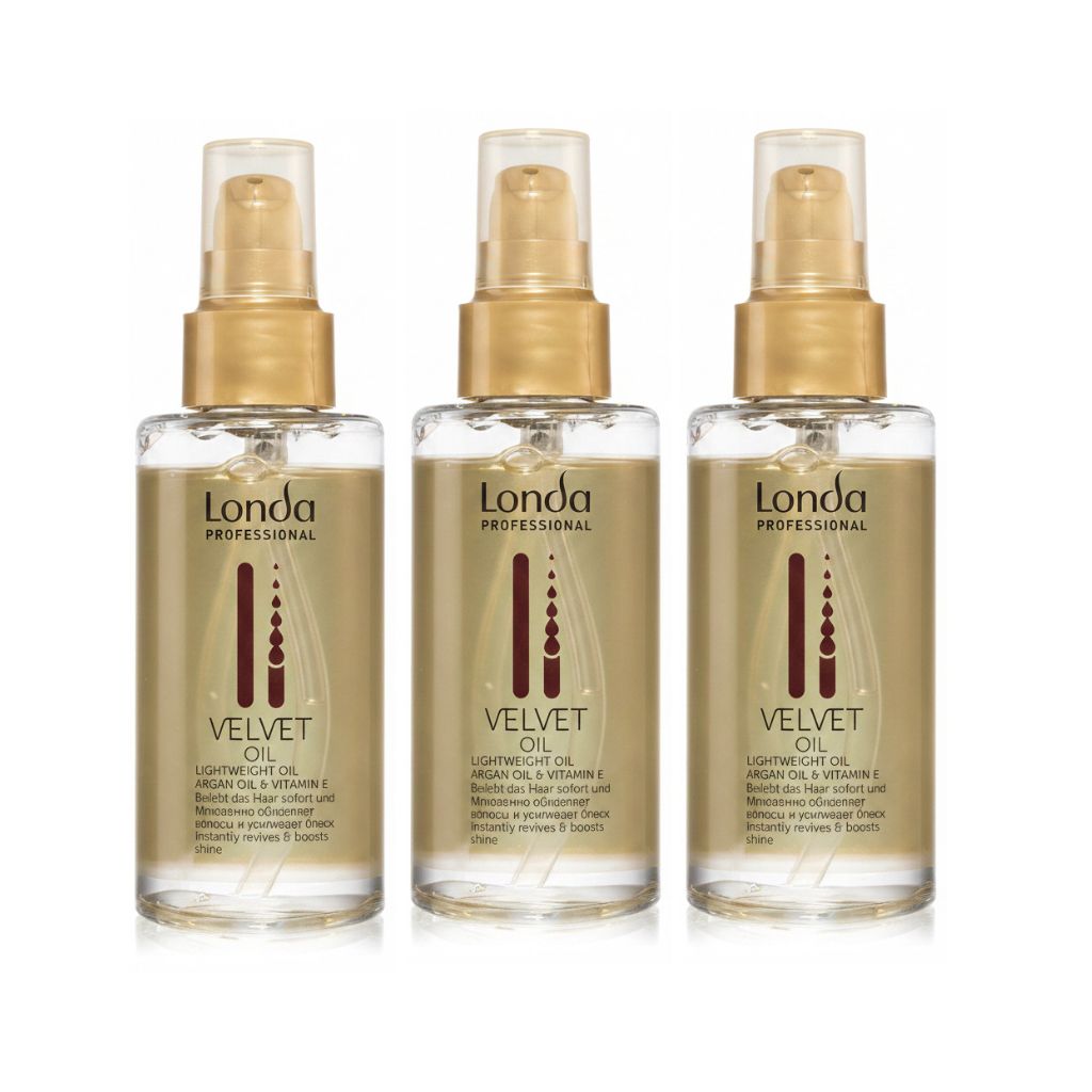 Set 3x Londa Velvet Oil Lightweight Oil 100ml - Ulei de Argan Pentru Par
