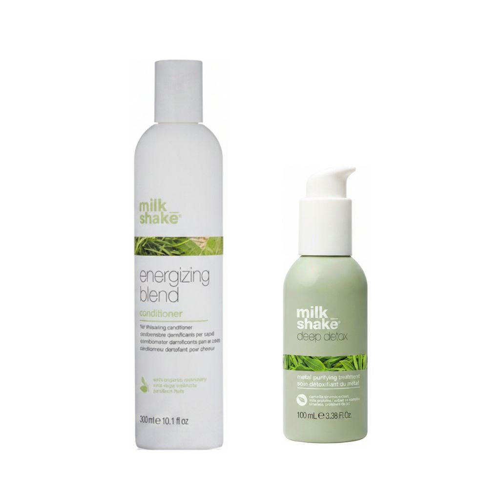 Set profesional conceput pentru fortifierea parului si detoxifierea scalpului, cu actiune delicata de ingrijire si echilibrare.