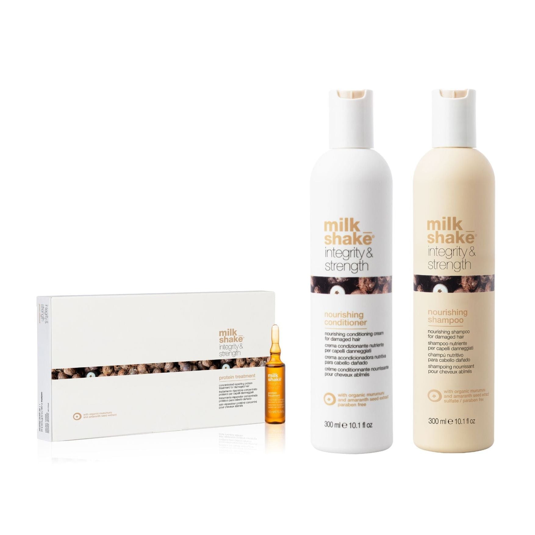 Acest set de 3 produse ofera o rutina completa pentru ingrijirea parului uscat, deteriorat sau lipsit de vitalitate.
Formulele imbunatatite actioneaza sinergic pentru a curata delicat, hidrata intens si repara fibra capilara, redand parului forta, elasticitate si stralucire naturala.