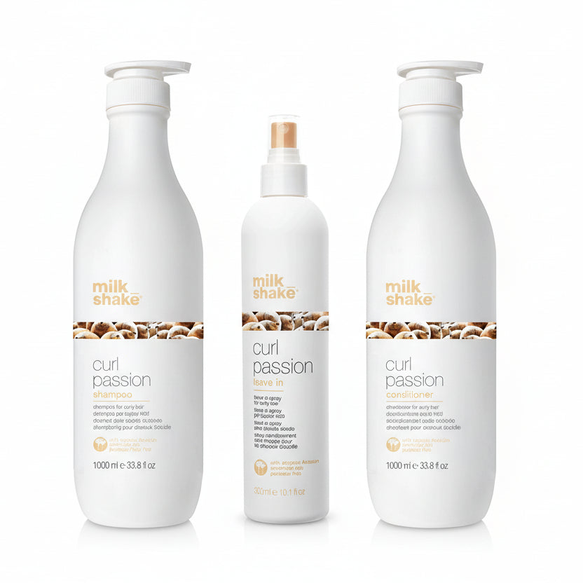 Set Milkshake Curl Passion Sampon 1000ml Balsam 1000ml Leave-in 300ml - Pentru Par Cret - Beauty Lounge