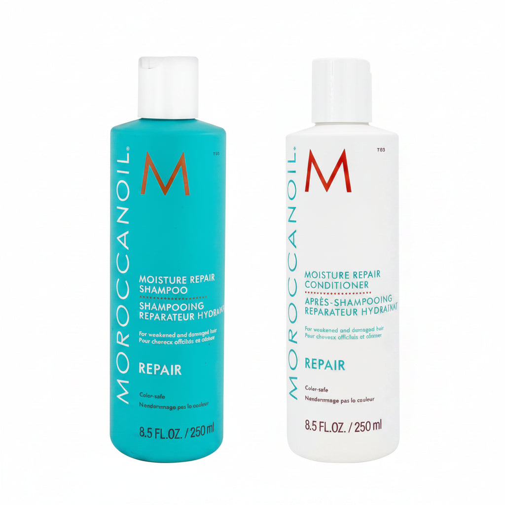 Set Moroccanoil Repair - Sampon si Balsam 250ml Hidratare si Reparare Par Deteriorat - Beauty Lounge