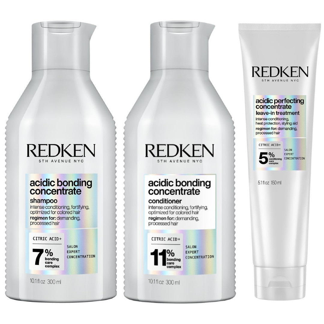 Set Redken Acidic Bonding - Sampon 300ml + Balsam 300ml + Lotiune 150ml - Beauty Lounge