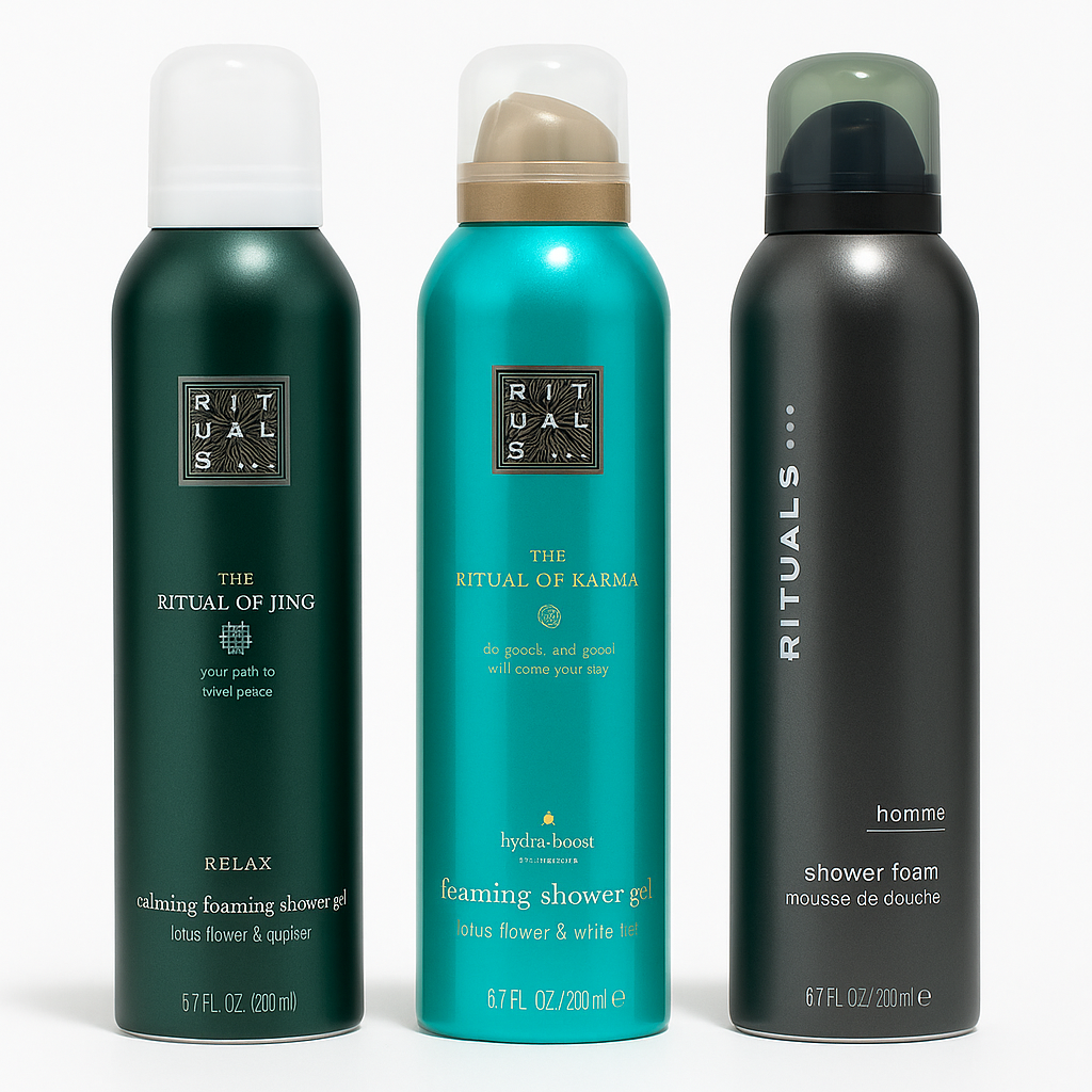 Set Rituals Spuma de Dus - Jing 200ml + Karma 200ml + Homme 200ml - Beauty Lounge