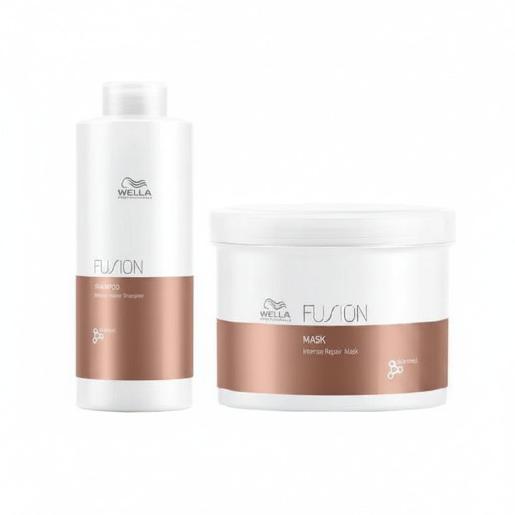 Set Wella Professionals Fusion Shampoo 1000ml + Mask 500ml - Sampon si Masca