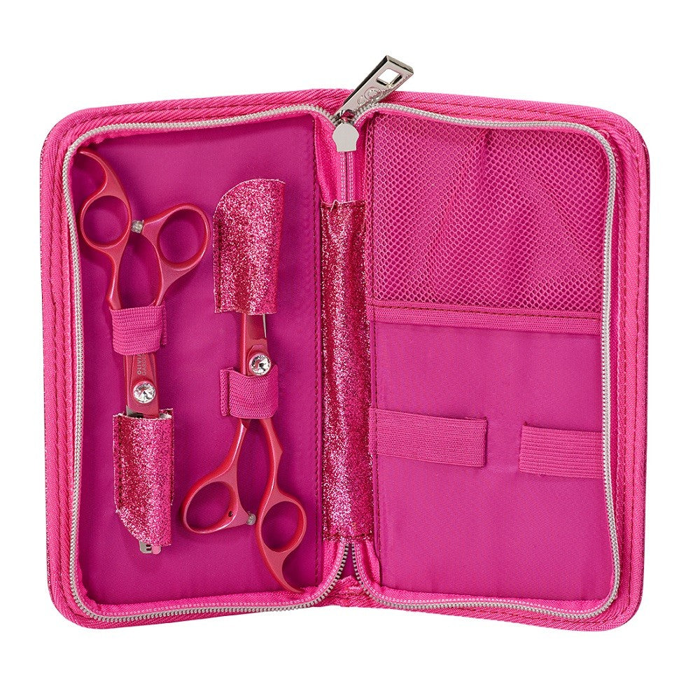 Olivia Garden Silkcut ThinkPink - Set Foarfece Tuns si Filat 5.75/6.35 Otel Profesional Roz - Beauty Lounge