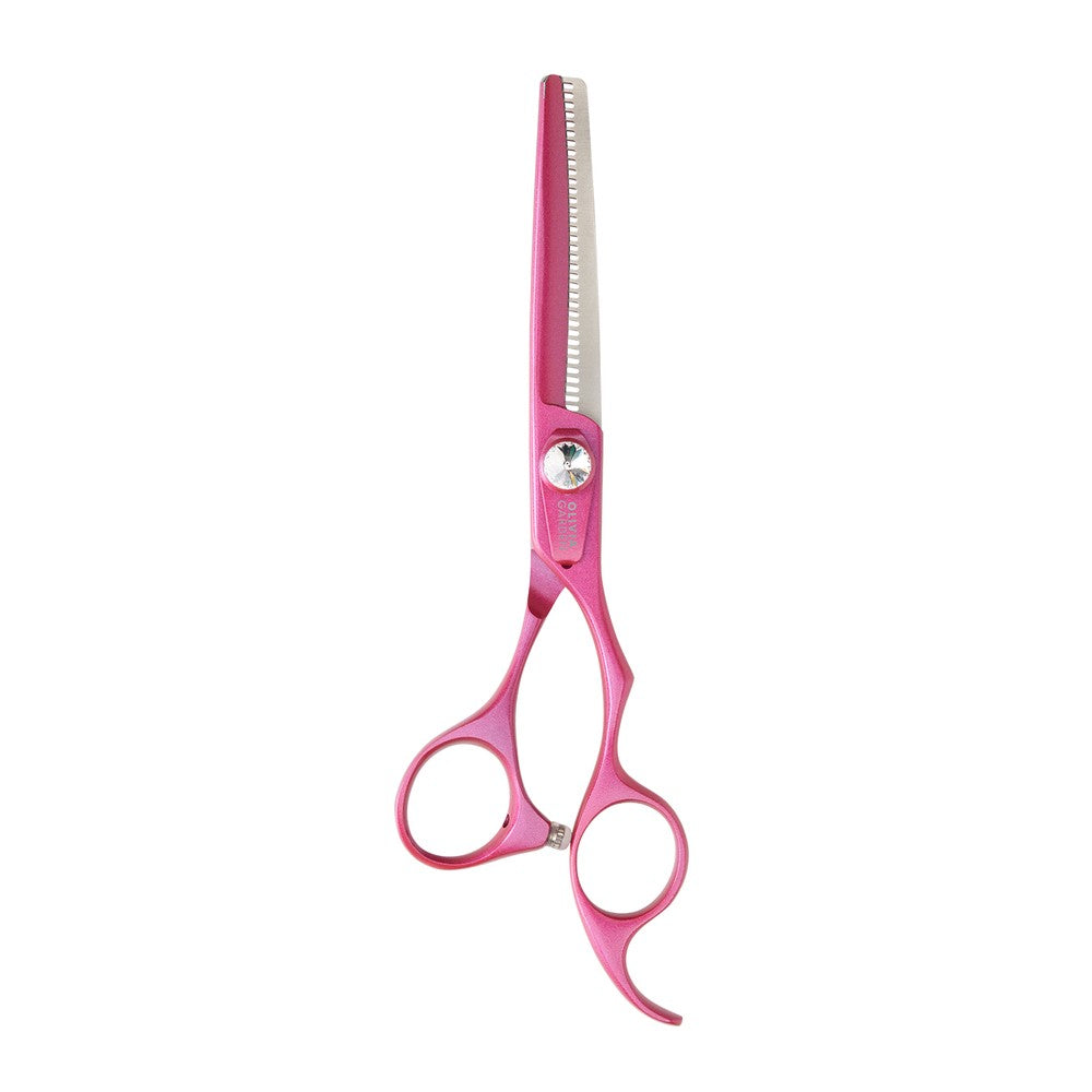 Olivia Garden Silkcut ThinkPink - Set Foarfece Tuns si Filat 5.75/6.35 Otel Profesional Roz - Beauty Lounge