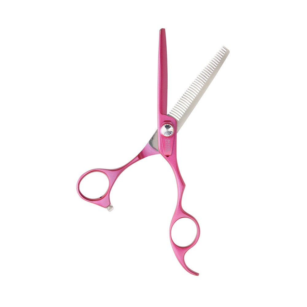 Olivia Garden Silkcut ThinkPink - Set Foarfece Tuns si Filat 5.75/6.35 Otel Profesional Roz - Beauty Lounge