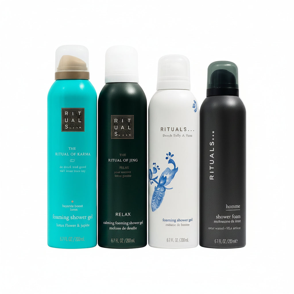 Set Rituals x4 Spuma de dus - Karma + Jing + Amsterdam + Homme 200ml - Beauty Lounge