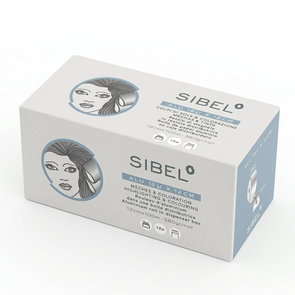 Sibel Alu Roll 12cmx100m 12µ Silver - Folie de Aluminiu Pentru Coafor