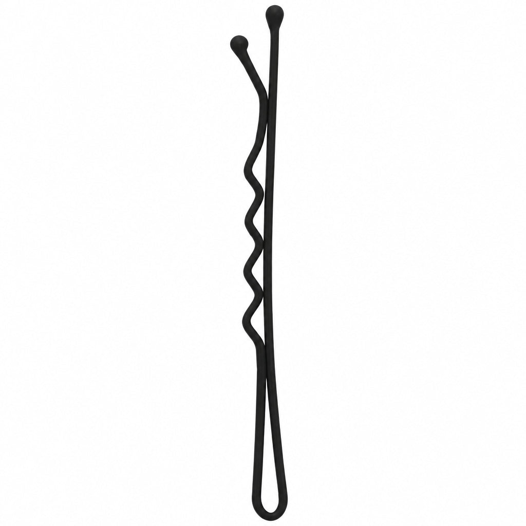 Sibel Best Grips Metal Wavy Matt Black 70mm 250buc - Agrafe de Par Metalice