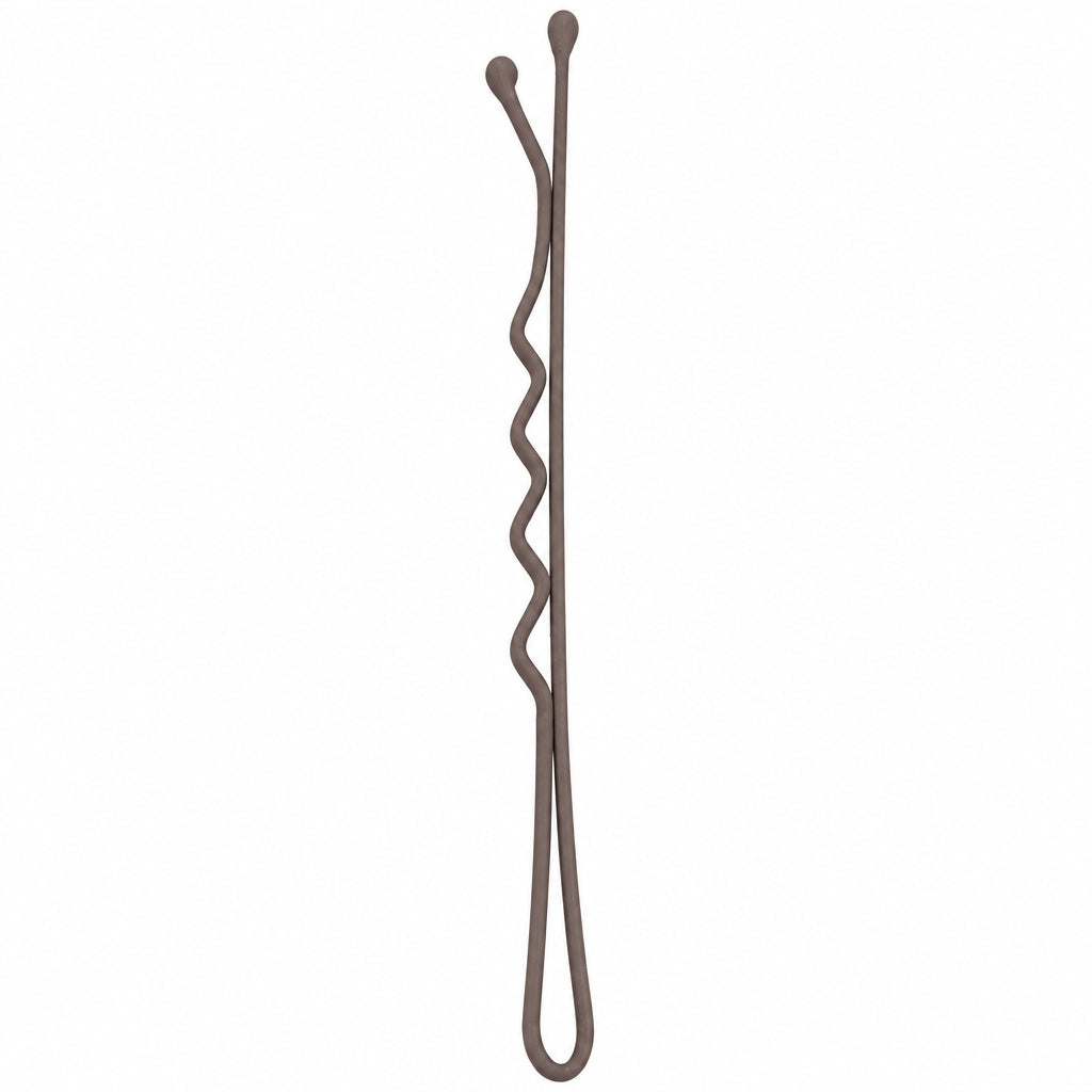 Sibel Best Grips Metal Wavy Matt Brown 70mm 12buc - Agrafe de Par Metalice
