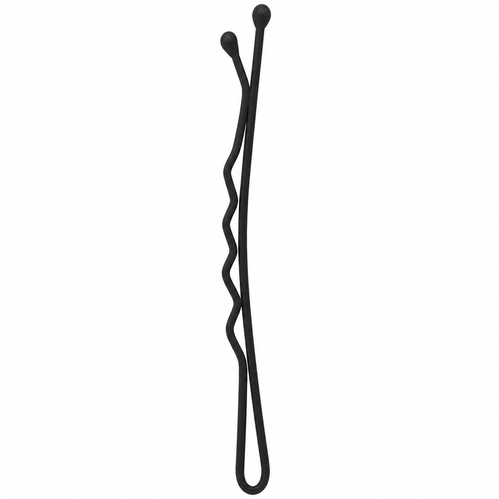 Sibel Best Grips Metal Wavy Matt Black 50mm 12buc - Agrafe de Par Metalice