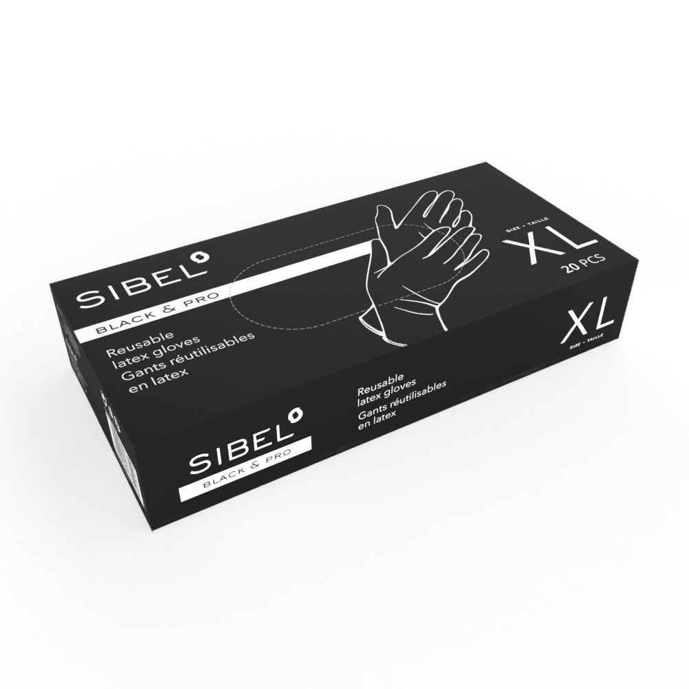 Sibel BlackPro Gloves Reusable Latex Black XL - Manusi Reutilizabile din Latex