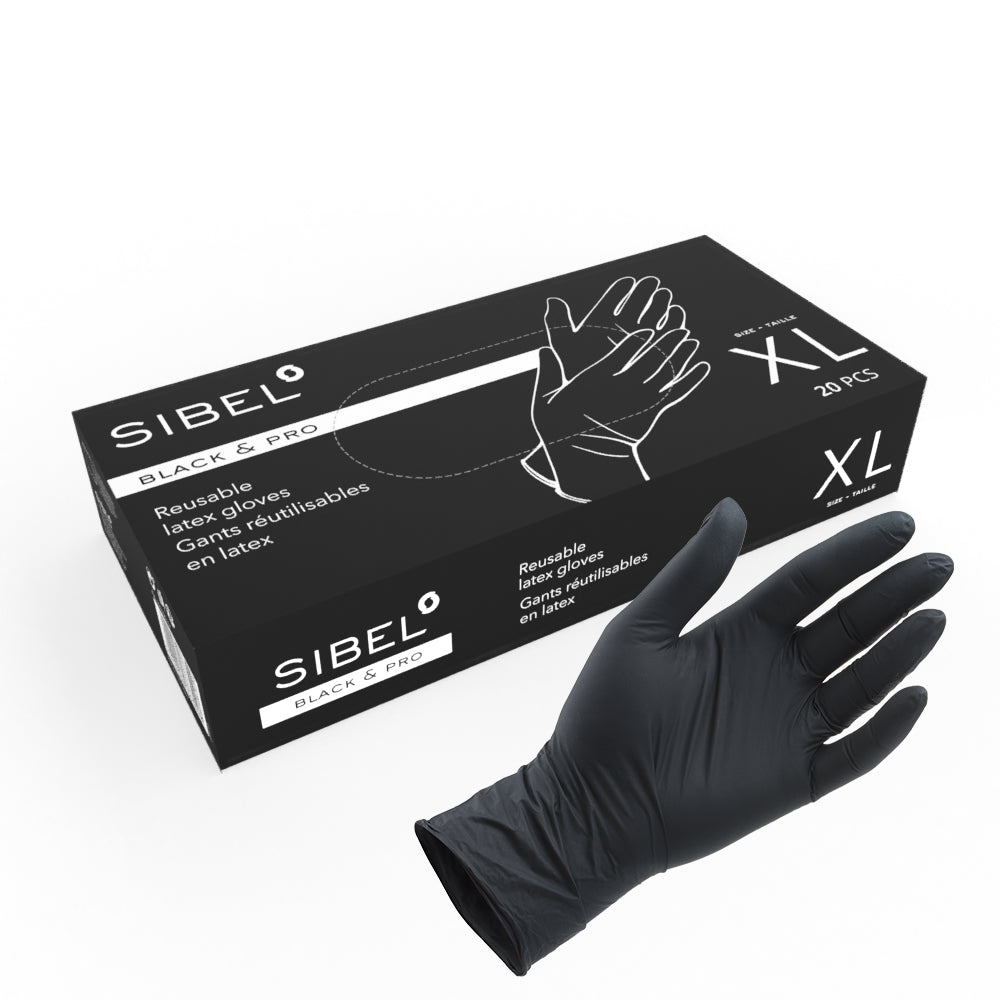 Sibel BlackPro Gloves Reusable Latex Black XL - Manusi Reutilizabile din Latex