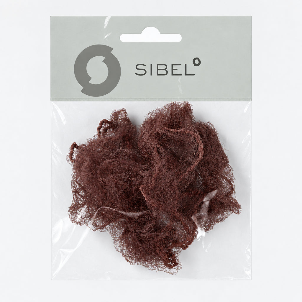 Sibel Bun Net Dark Brown 2buc - Set 2 Plase de Par Pentru Coc cu Elastic Maro Inchis