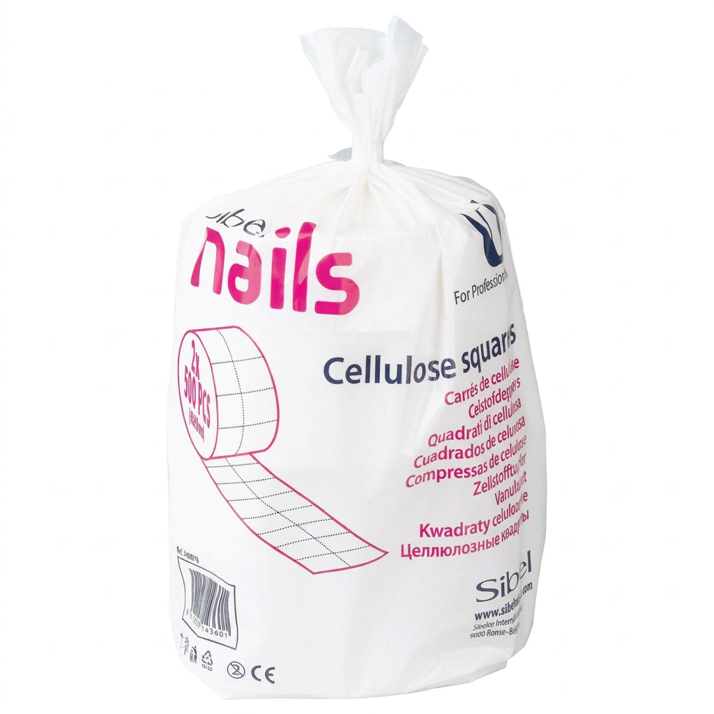 Sibel Cellulose Squares Wipes 4cmx5cm Roll 2x500buc - Servetele din Celuloza Pentru Unghii