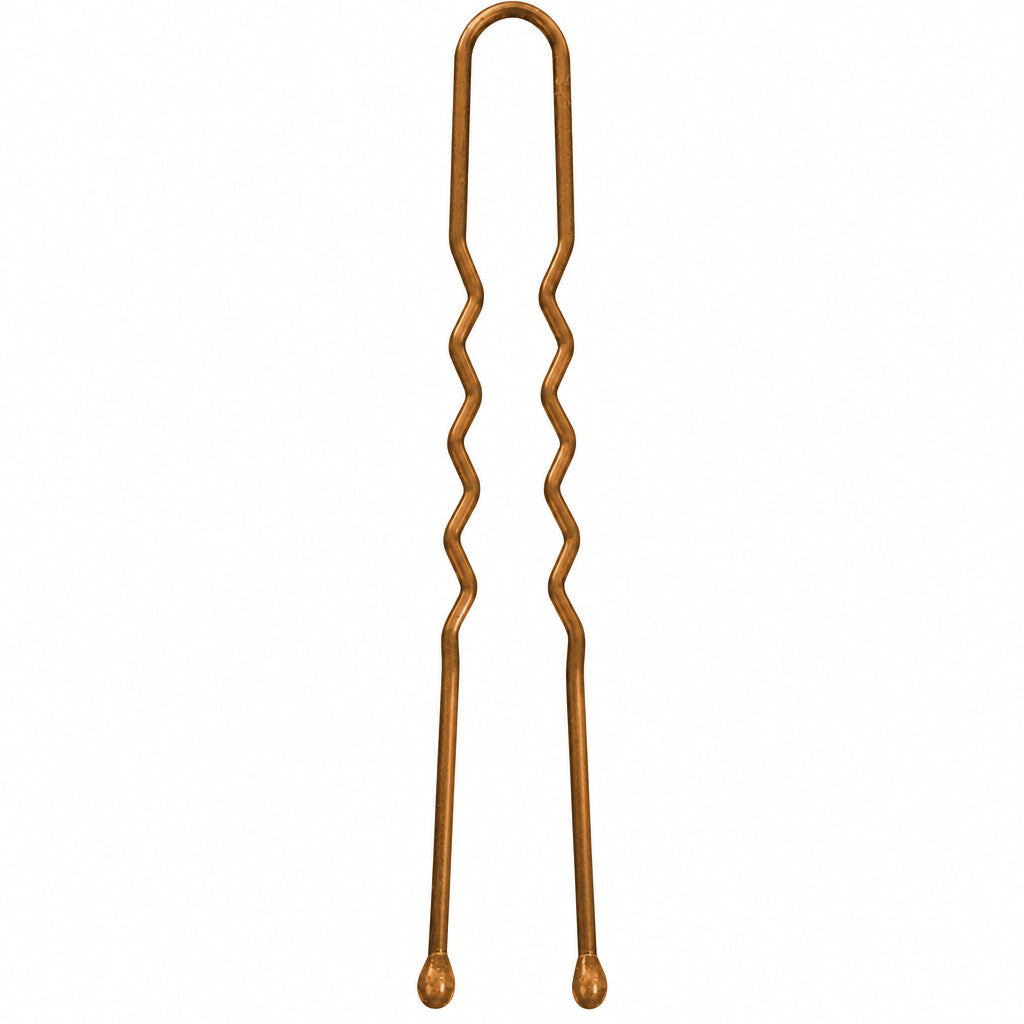 Sibel Classic Pins Metal Wavy Brown 70mm 50buc - Agrafe Metalice Maro Pentru Par