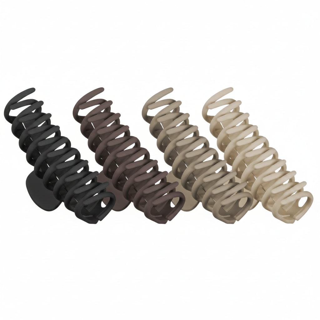 Sibel Claw Clamps 4pcs Natural Colour - Set 4 Bucati Clame Pentru Par 