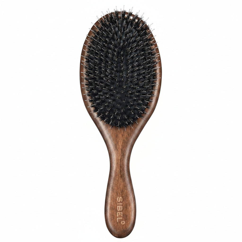 Sibel Decopad Wooden Brush L - Perie Ovala din Lemn cu Peri din Mistret si Nylon