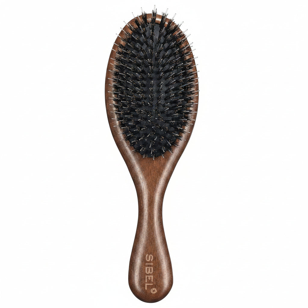 Sibel Decopad Wooden Brush S - Perie Ovala din Lemn cu Peri din Mistret si Nylon