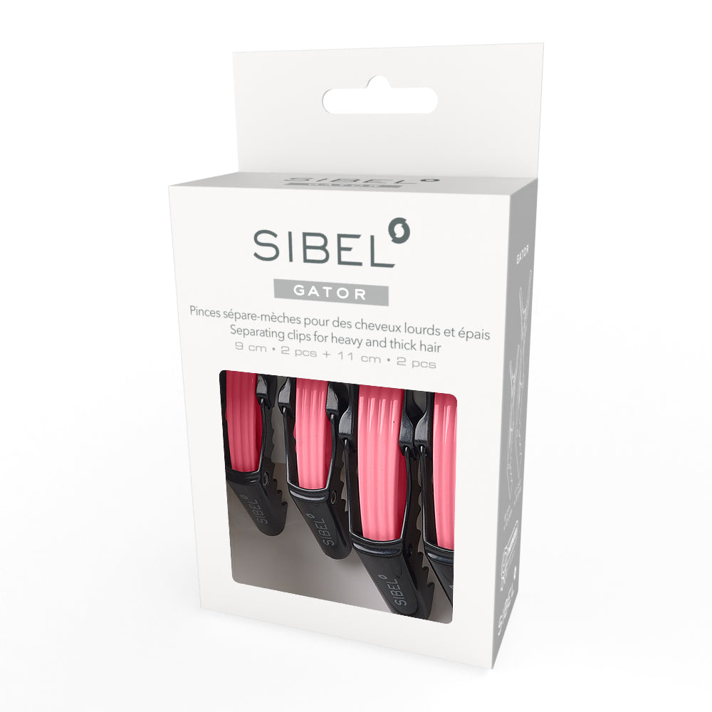Sibel Gator Clips 2x9cm + 2x11cm Pink - Set 4 Clame Pentru Par