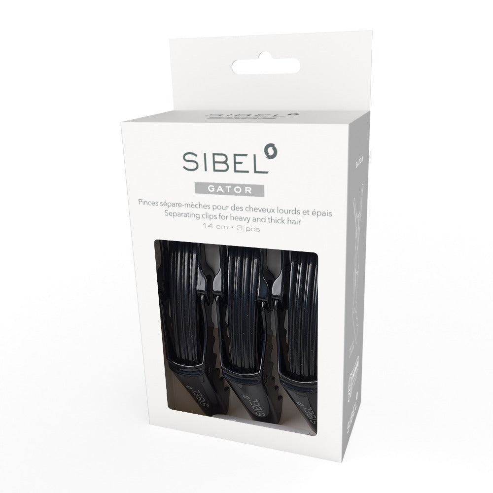 Sibel Gator Clips 3x14cm Black - Agrafe Profesionale Pentru Par