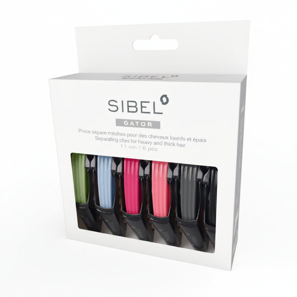 Sibel Gator Clips 6x11cm Assortment - Clame Profesionale Pentru Par
